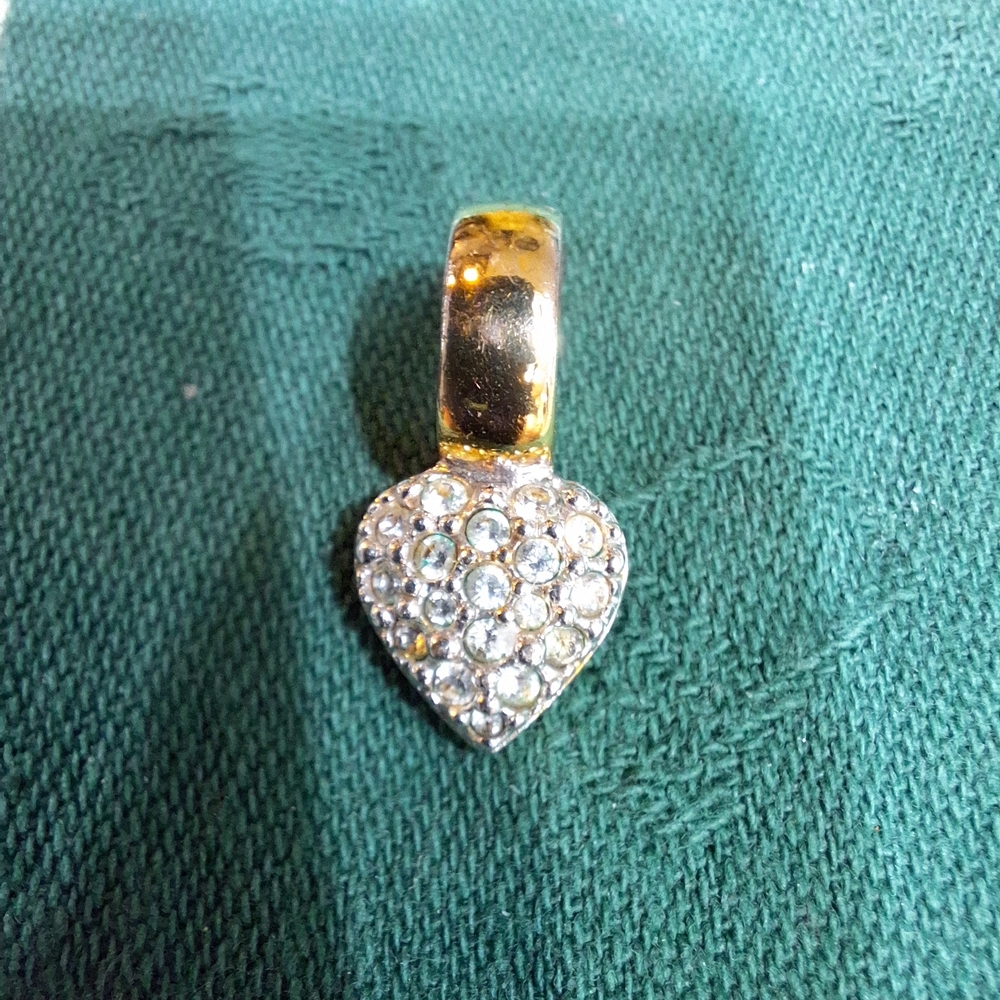 Swarovski Gold and Pave Heart Charm